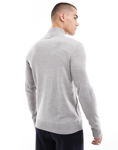 French Connection soft touch half zip sweater in light gray