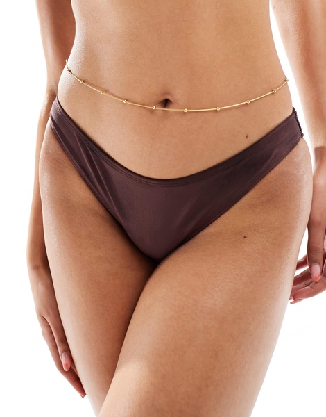 Cotton On full bikini bottoms in brown shimmer