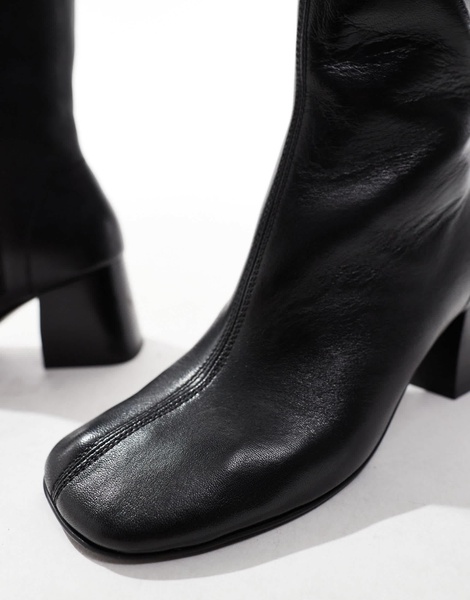 ASOS DESIGN Rotate leather mid-boots in black