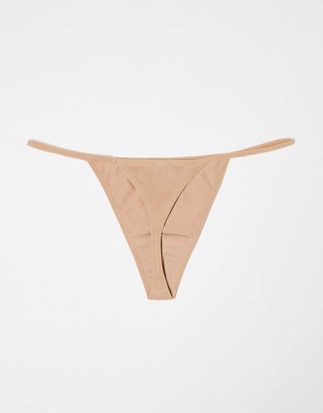 Lindex Jennie 3 pack cotton thong in beige