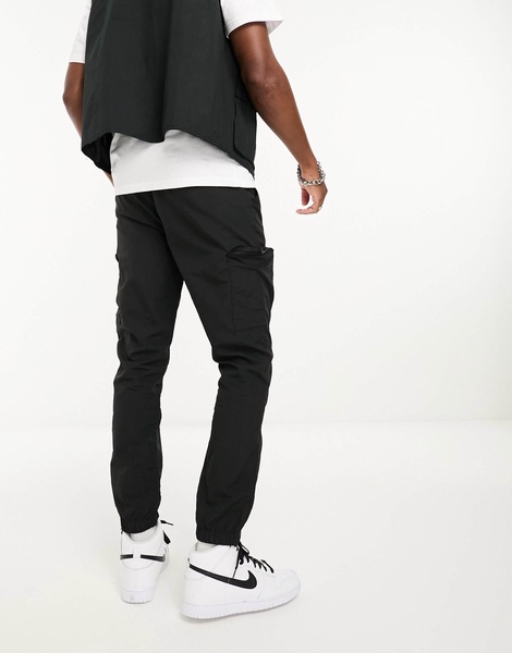 French Connection utility tech cargo pants in black