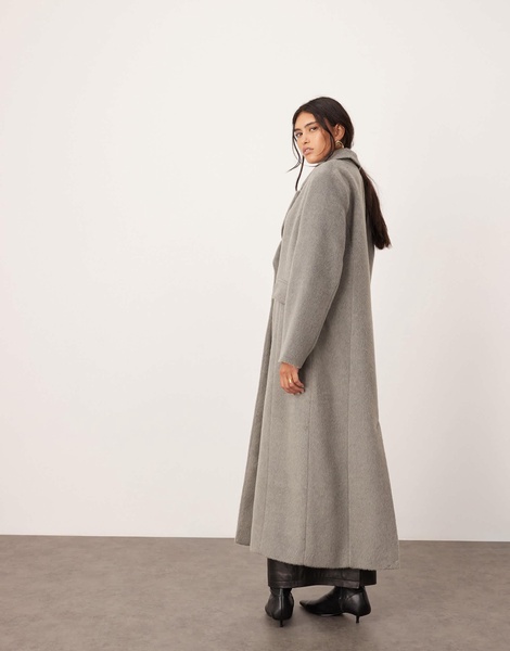 ASOS EDITION tailored clean oversized maxi coat in pale gray