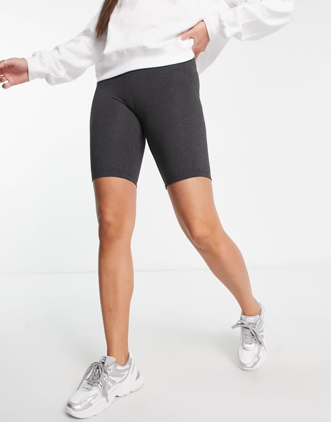 Brave Soul Tall sindy legging shorts in dark gray