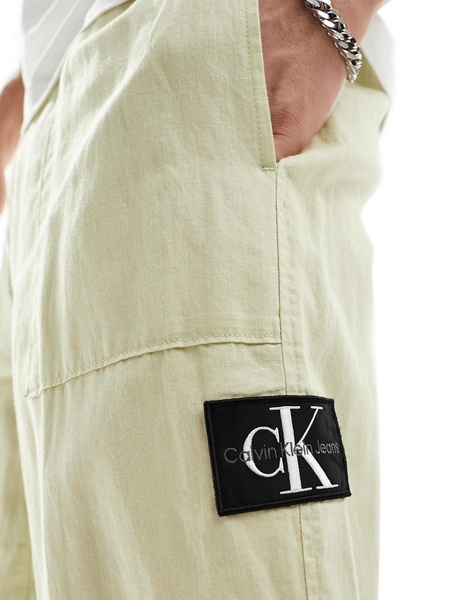 Calvin Klein Jeans linen mix pants in green