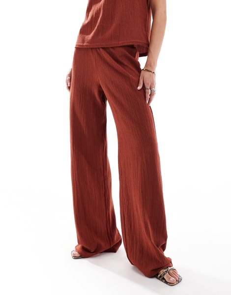 Mango textured straight leg pants in red - part of a set