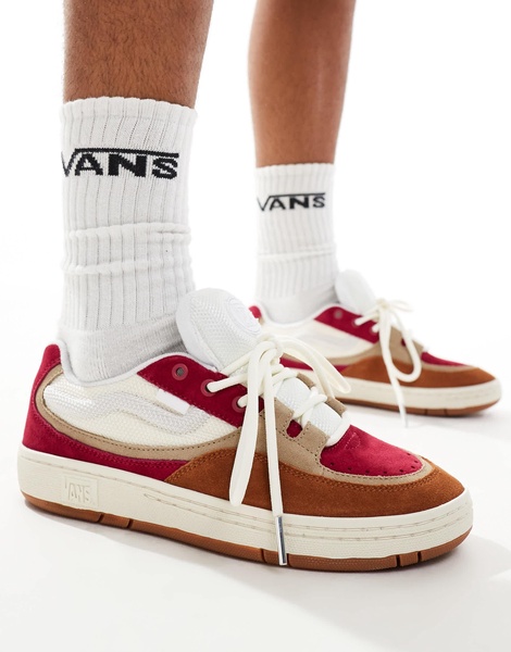 Vans Speed sneakers with pink detail in white