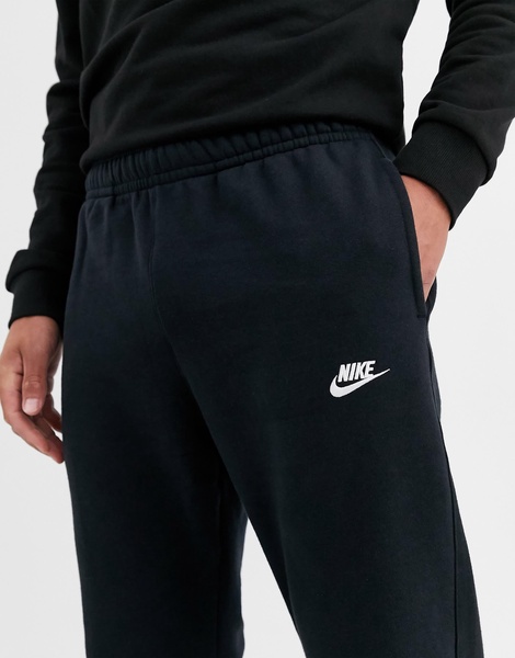 Nike Club Fleece cuffed sweatpants in black - BLACK