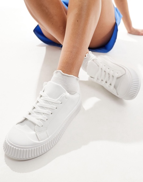 London Rebel platform sneakers in white