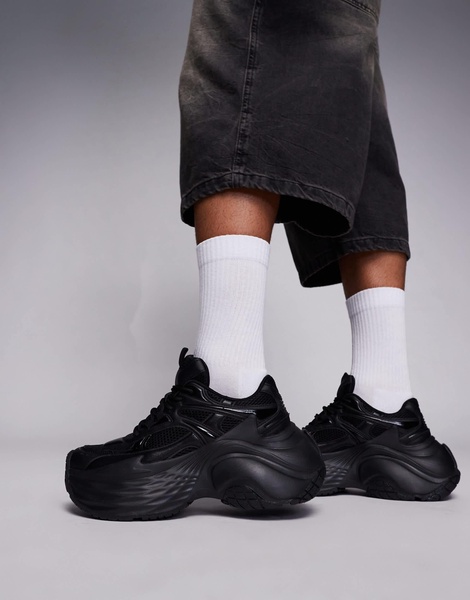 ASOS DESIGN sneakers in black with chunky sole