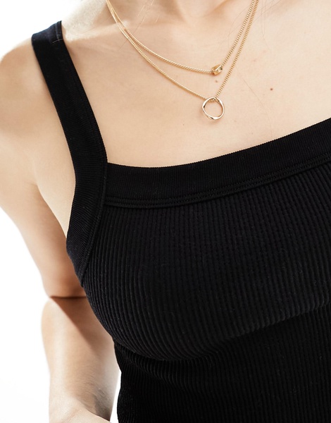 Cotton On seamless square neck tank top in black