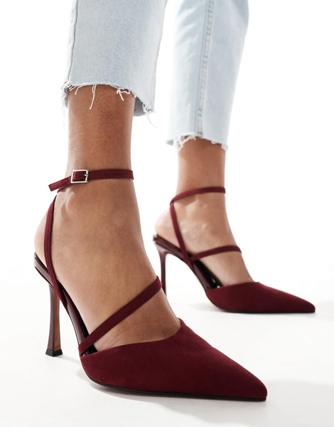 ASOS DESIGN Present high heeled shoes in burgundy