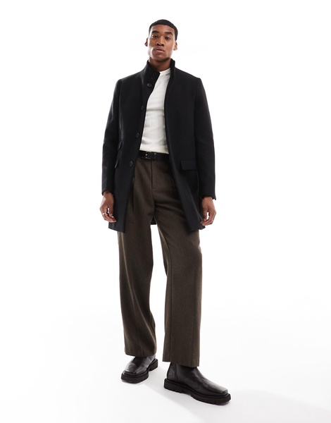 French Connection smart tailored coat in black