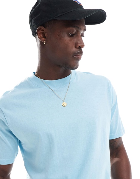 Brave Soul high neck T-shirt in sky blue