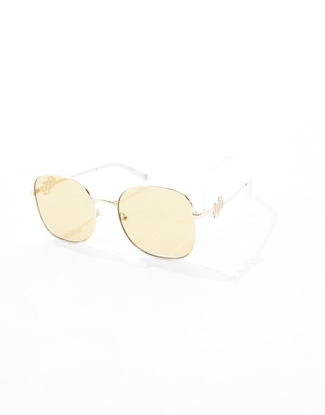 Le Specs metamorphosis oversized round sunglasses in gold