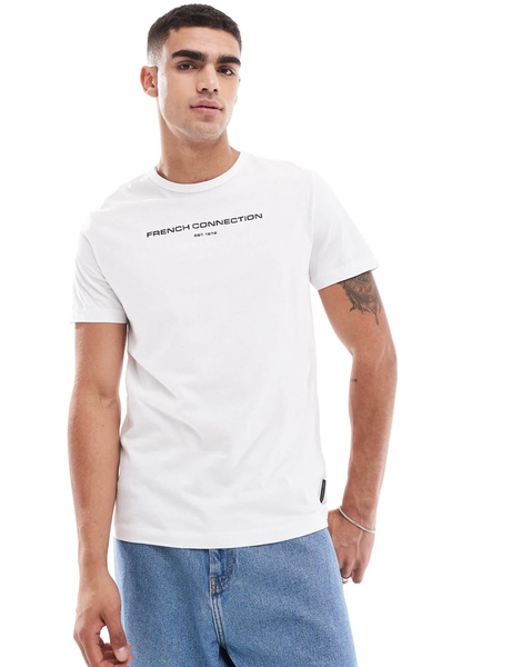 French Connection 1972 logo t-shirt in white