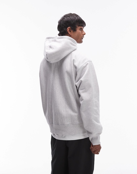 ARKET oversized heavyweight hoodie in light gray melange