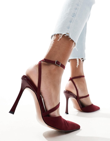 ASOS DESIGN Present high heeled shoes in burgundy