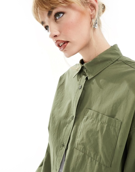 COLLUSION oversized shirt in olive