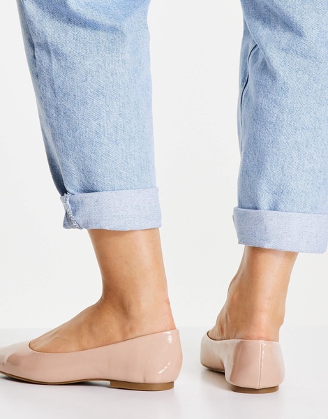 ASOS DESIGN Lucky pointed ballet flats in beige