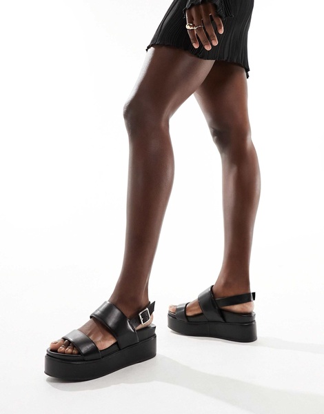 ASOS DESIGN Tucker 2 chunky flatforms in black