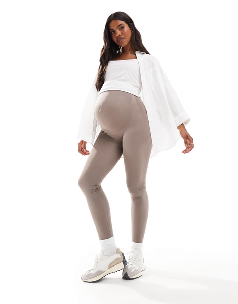 Mamalicious Maternity seamless legging in taupe