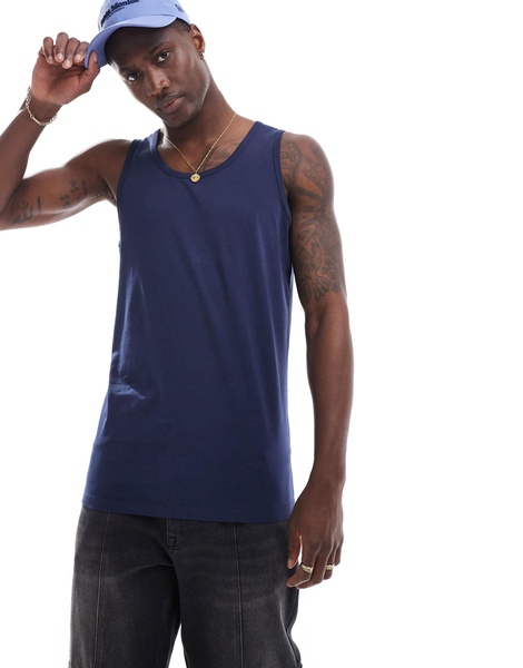 Brave Soul classic tank top in navy