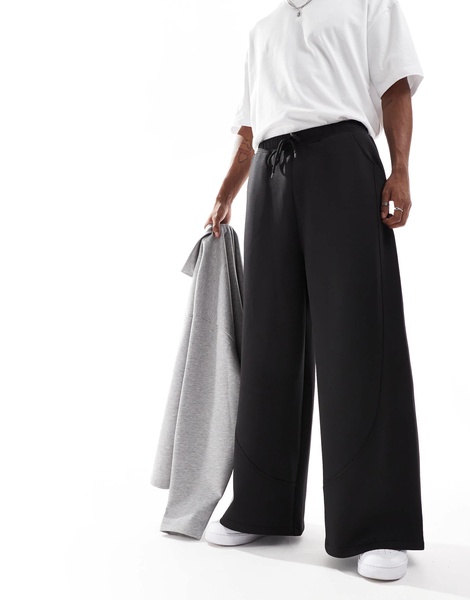 ASOS DESIGN super wide leg scuba sweatpants in black