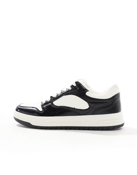 Bershka contrast panel chunky sneakers in black