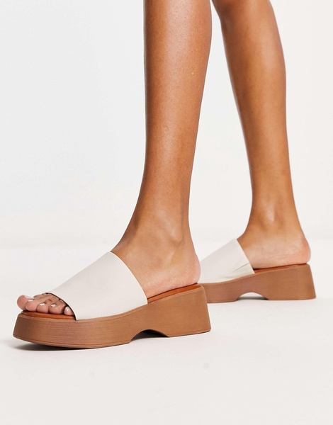 ALDO Yassu chunky mule sandals in birch leather