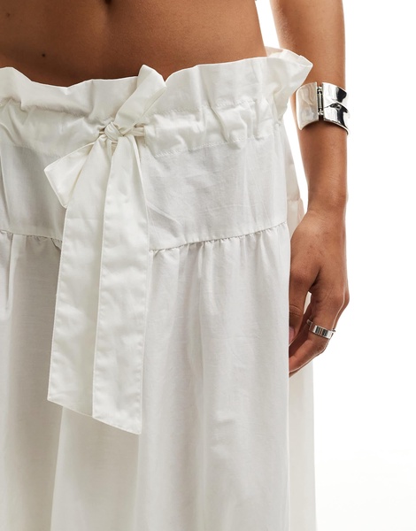 Free People favorite part paperbag waist midi skirt in ivory - part of a set