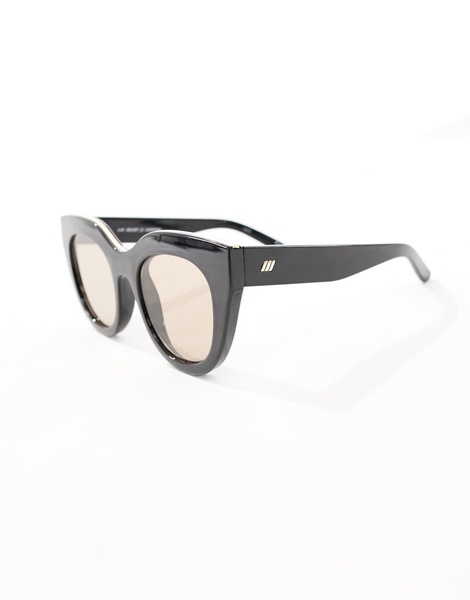 Le Specs X ASOS air heart cat eye sunglasses in black with brown lens