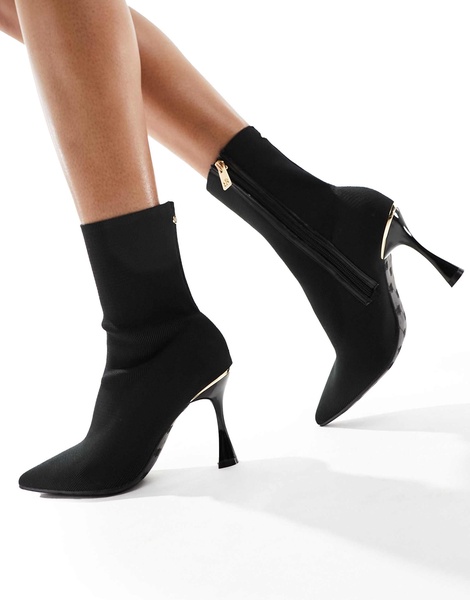 River Island knitted ankle boot in black