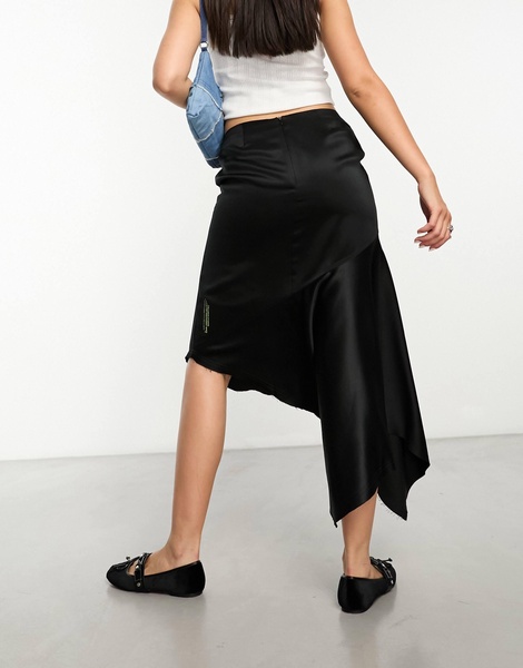 COLLUSION studios asymmetric satin skirt in black - part of a set