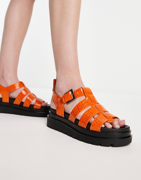 River Island gladiator sandals in orange