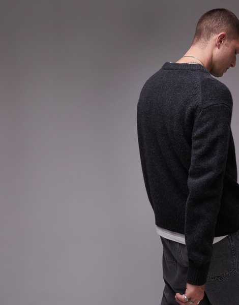 ARKET wool blend oversized sweater in washed black