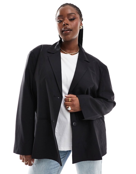 COLLUSION Plus relaxed oversized blazer in black - part of a set