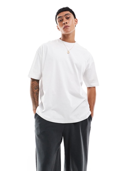 ASOS DESIGN oversized t-shirt in white with cherub back print