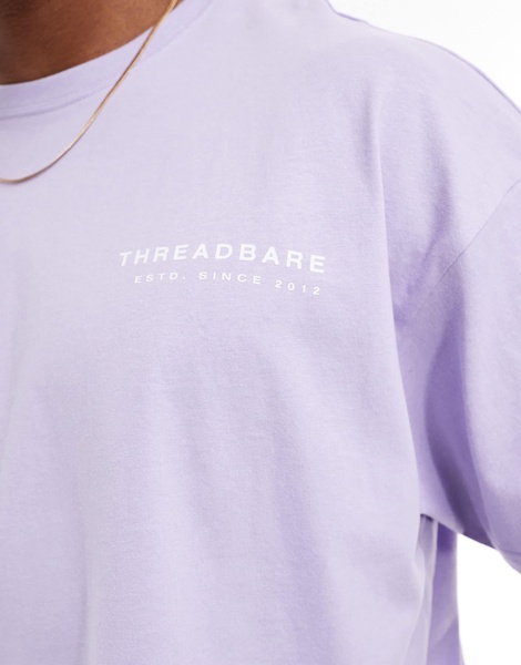 Threadbare oversized back print logo T-shirt in lavender