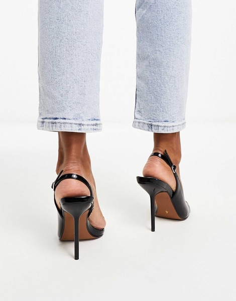 River Island high heels with asymmetric detail in black