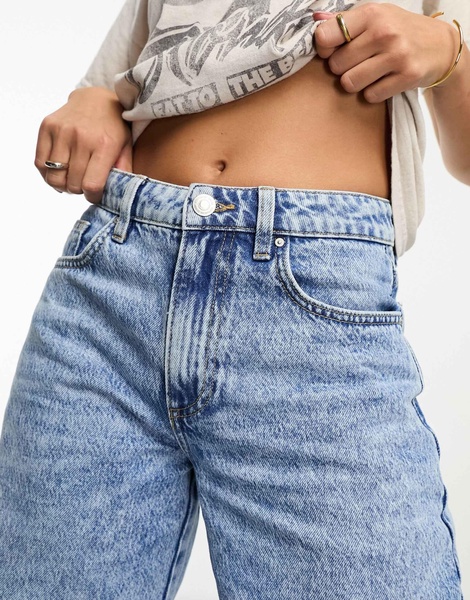 Cotton On relaxed wide leg jeans in washed blue denim