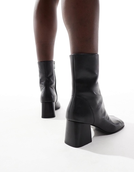 ASOS DESIGN Rotate leather mid-boots in black