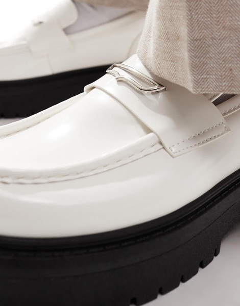 ASOS DESIGN chunky loafers in white