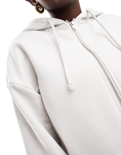 Cotton On relaxed zip front hoodie in vintage white