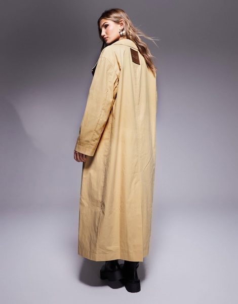 Weekend Collective funnel neck trench coat in camel