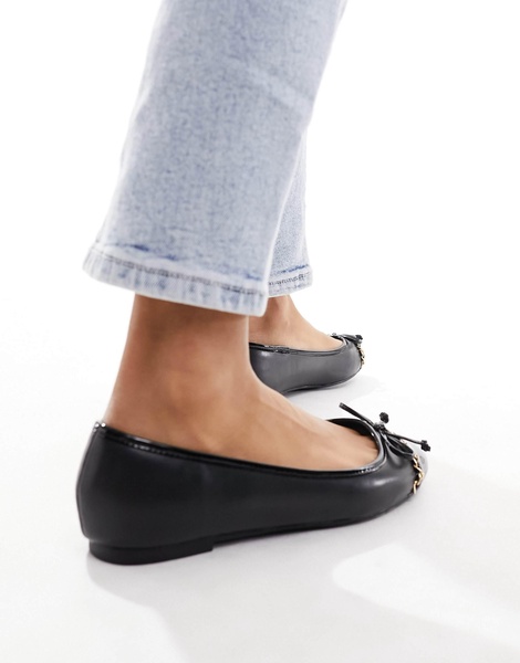 River Island wide fit ballet pumps in black