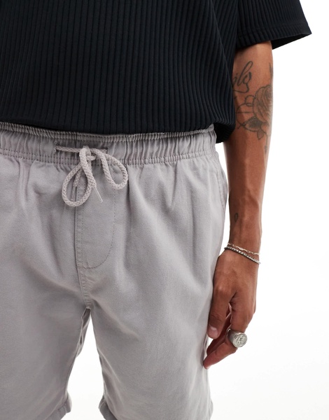 Brave Soul cotton chino shorts in light gray