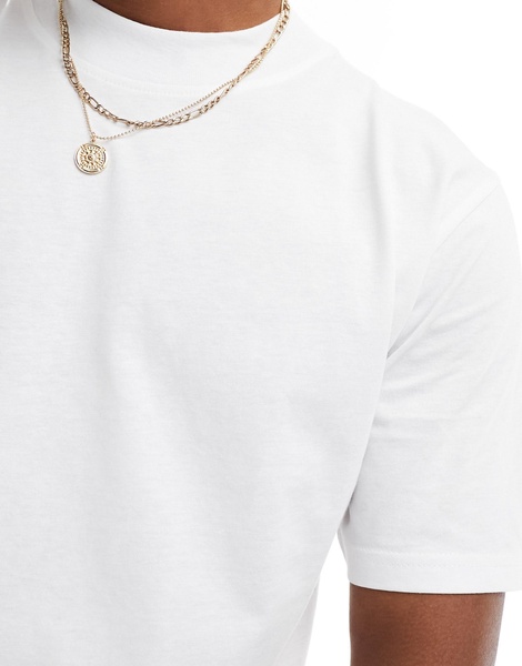 Brave Soul high neck T-shirt in white