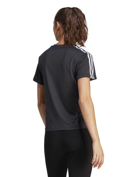 adidas Aeroready Train Essentials 3-Stripes Tee in black and white