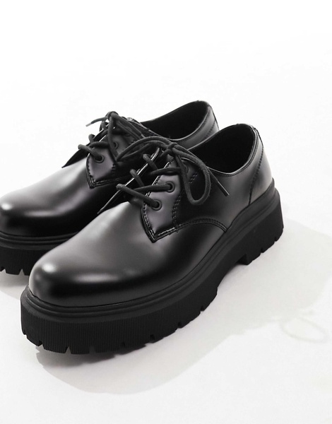 Bershka smart shoes in black