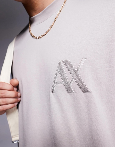 Armani Exchange tonal logo t-shirt in beige